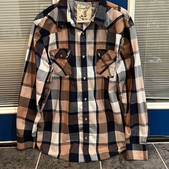 Coastal Other - MEN’S Coastal brand snap up plaid long sleeved shirt. Size XL
